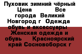 Пуховик зимний чёрный › Цена ­ 2 500 - Все города, Великий Новгород г. Одежда, обувь и аксессуары » Женская одежда и обувь   . Красноярский край,Сосновоборск г.
